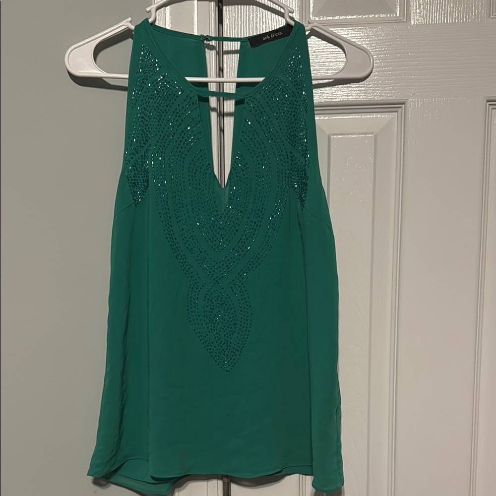 Black Brand Teal Sleeveless Blouse